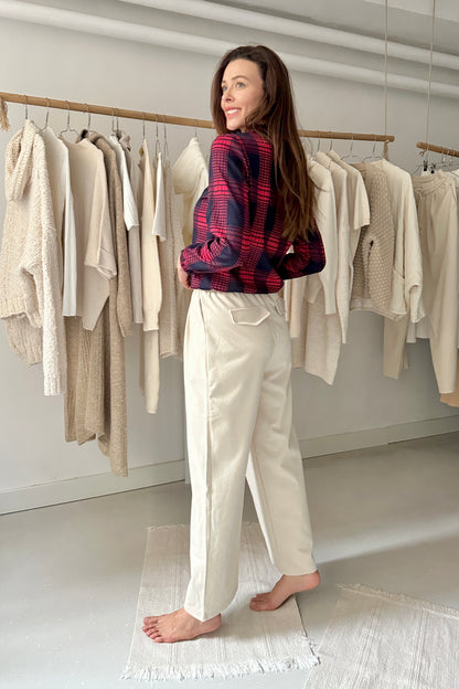 Basic zip-up cotton top