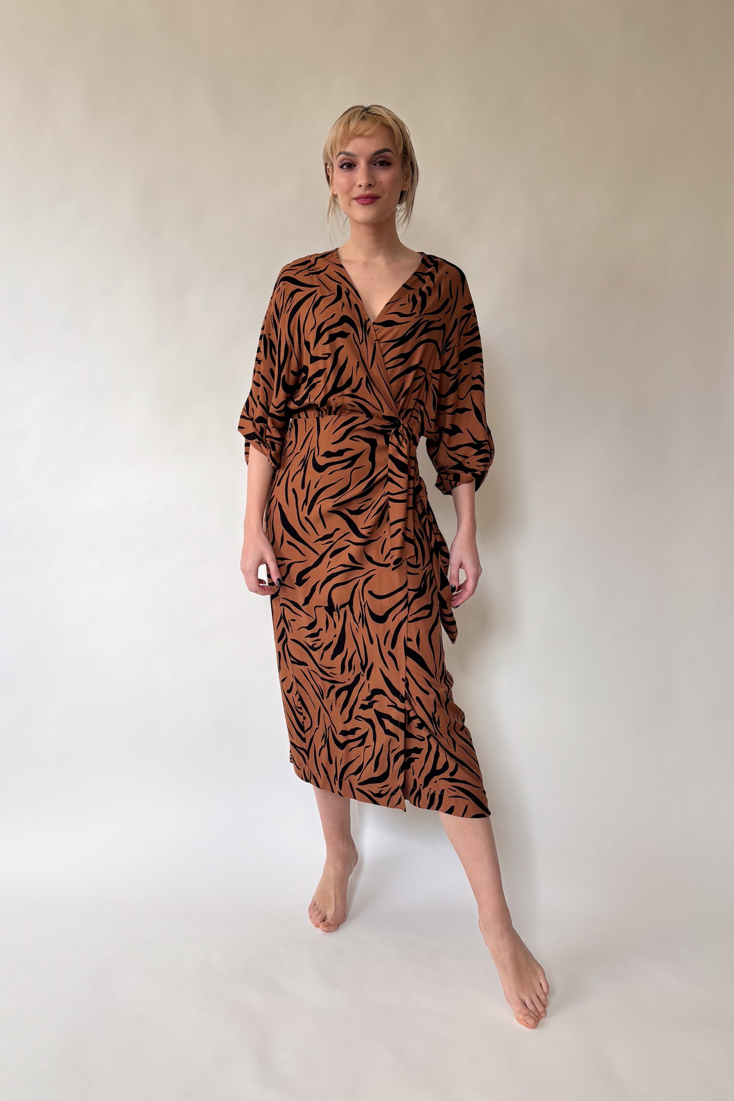 Wrap dress - tiger print 