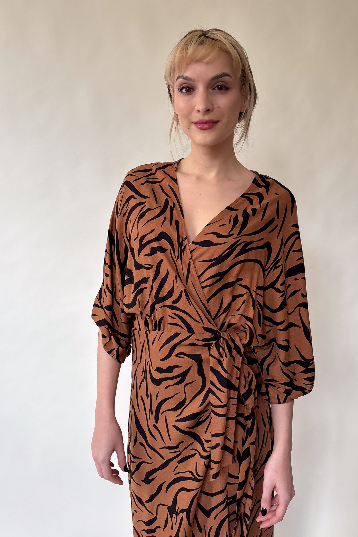 Wrap dress - tiger print 