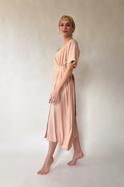 Powder-colored midi dress