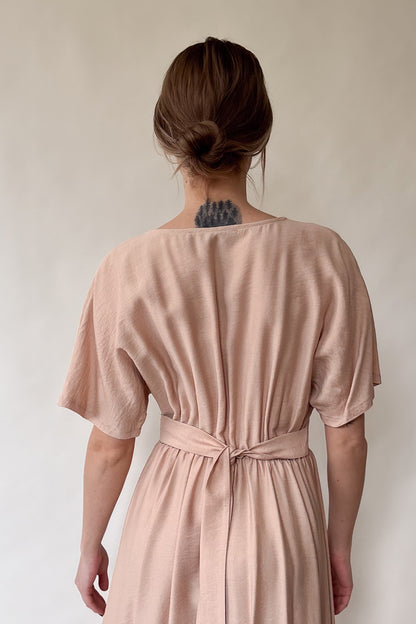 Powder-colored midi dress