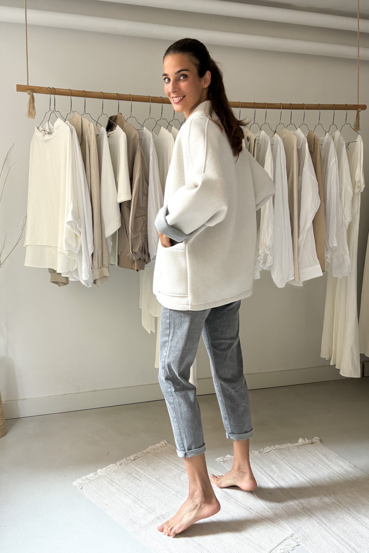 Three-quarter length jacket - off-white