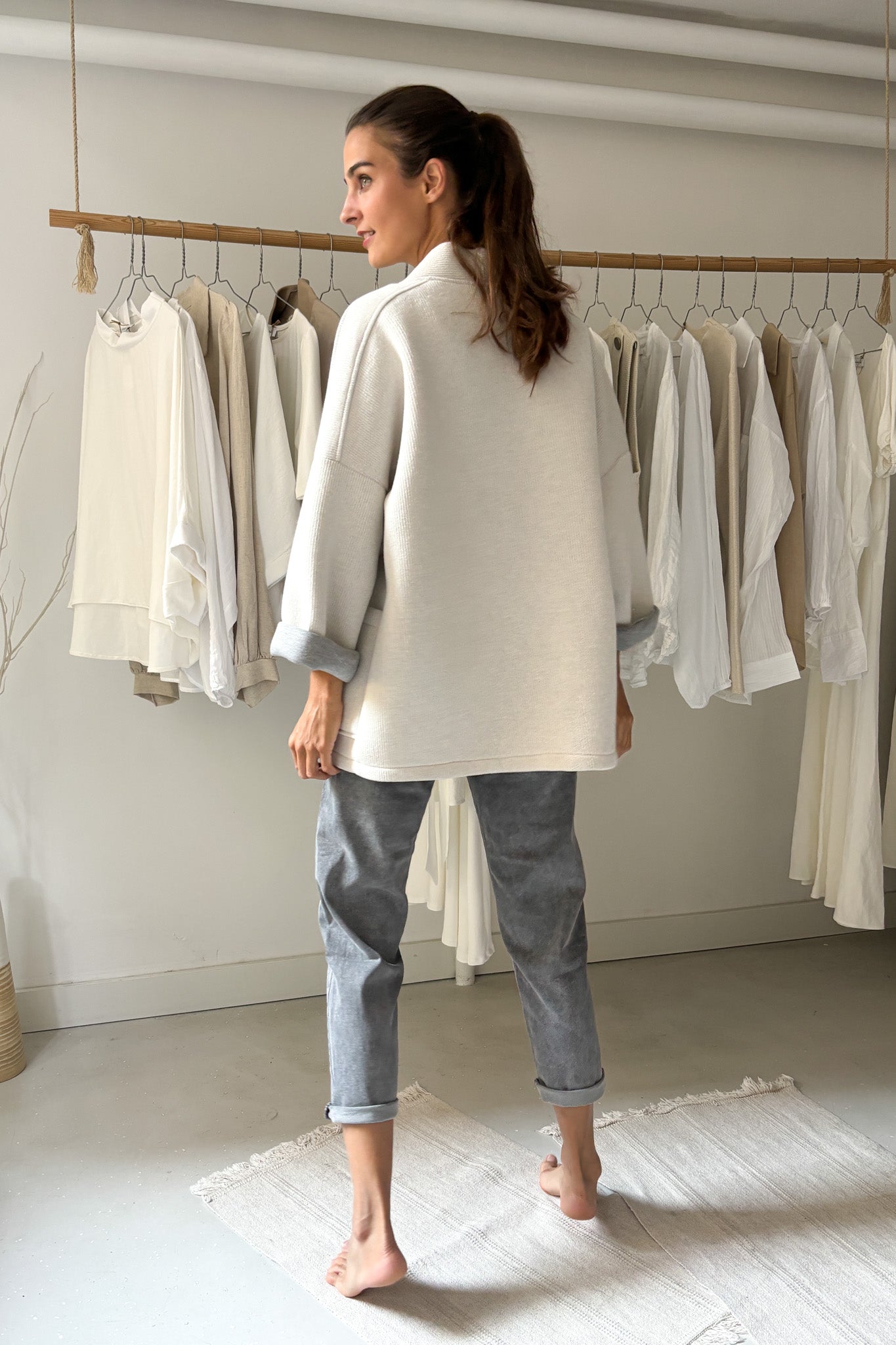 Three-quarter length jacket - off-white
