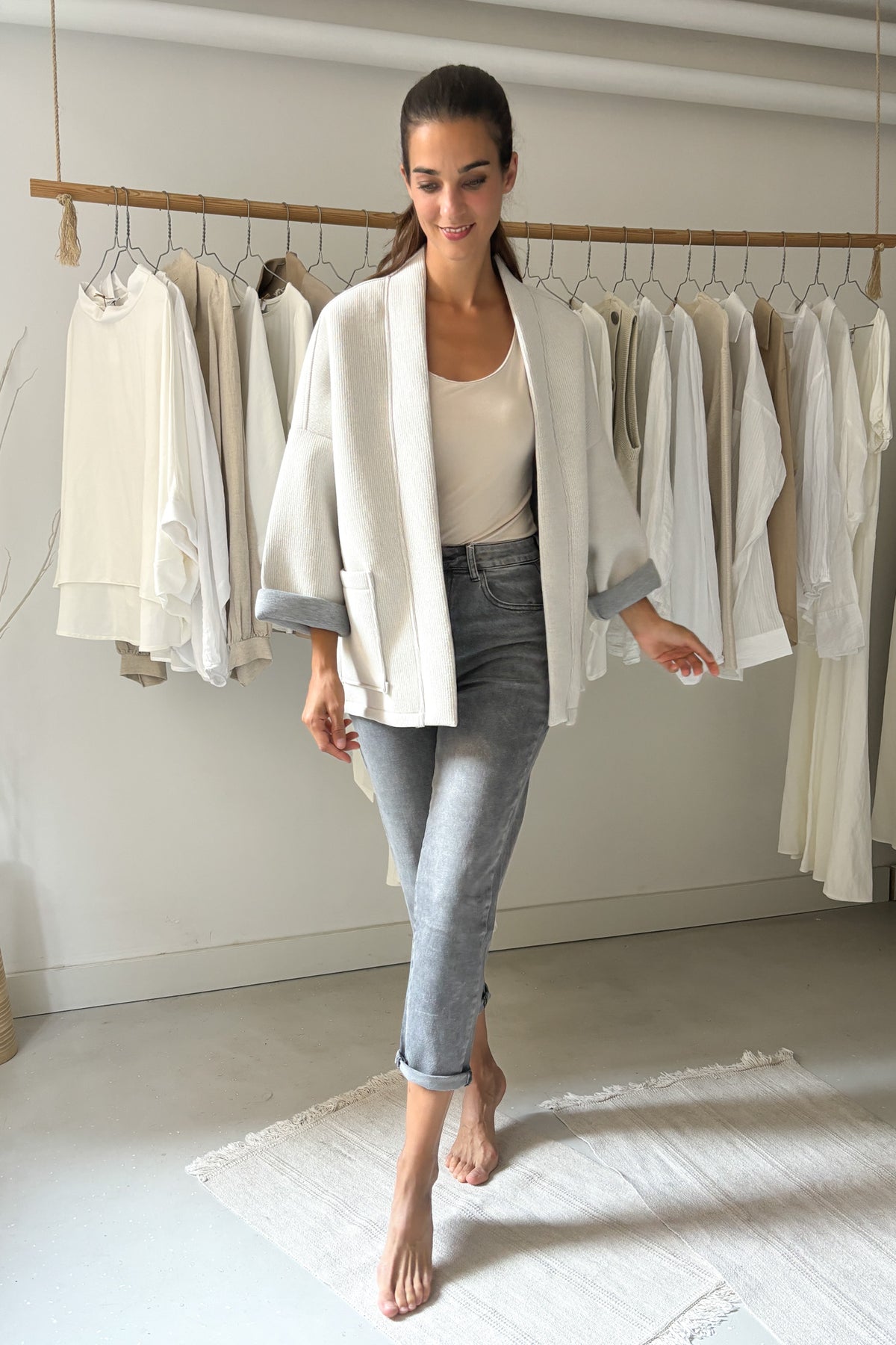 Three-quarter length jacket - off-white