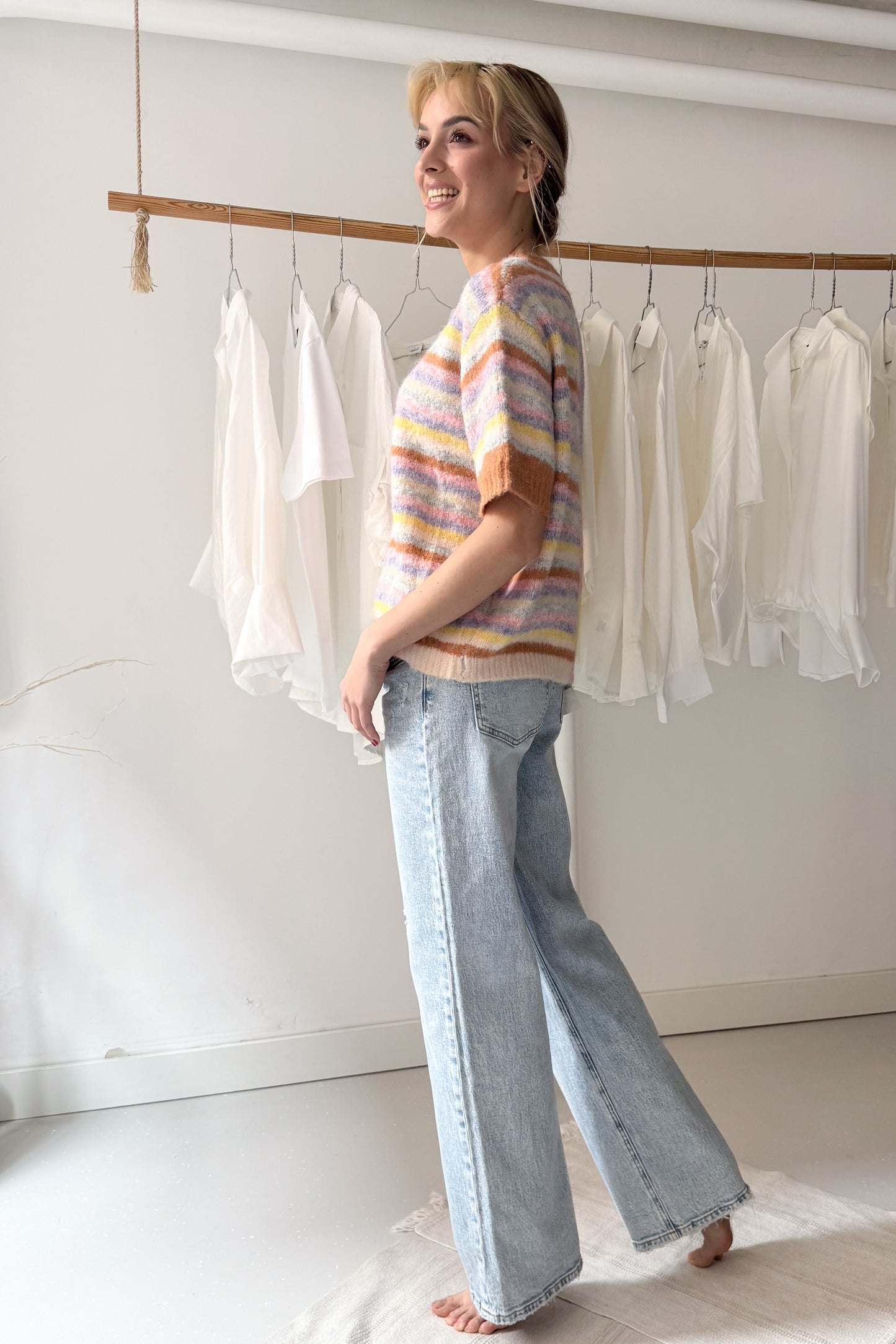 Színes kötött felső-lila