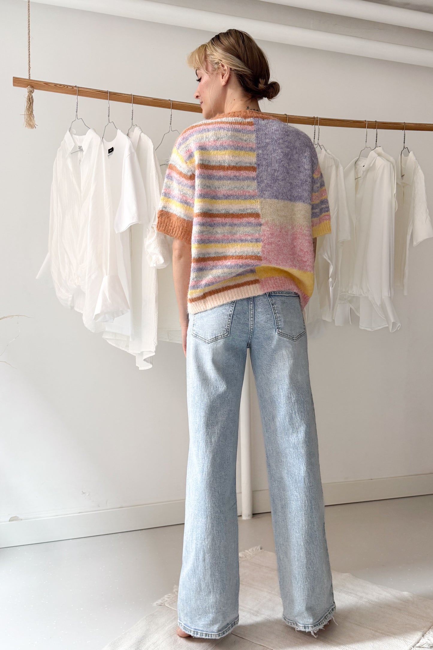 Színes kötött felső-lila