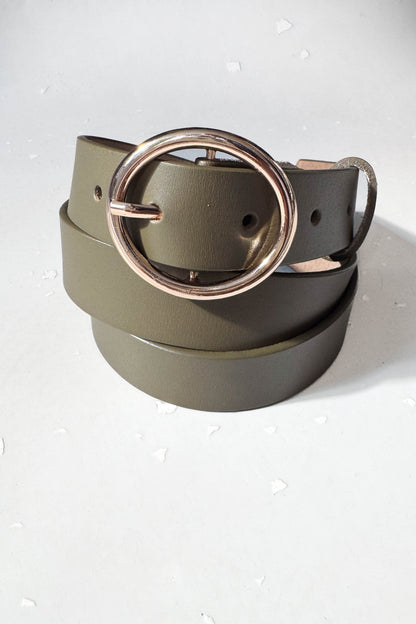 Bőr öv - oliva