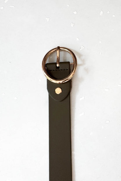 Bőr öv - oliva