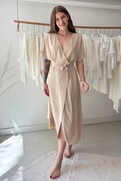 Nude midi dress