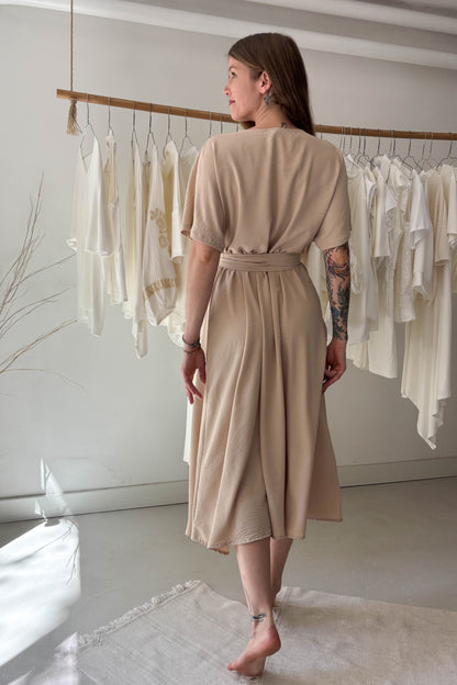 Nude midi dress