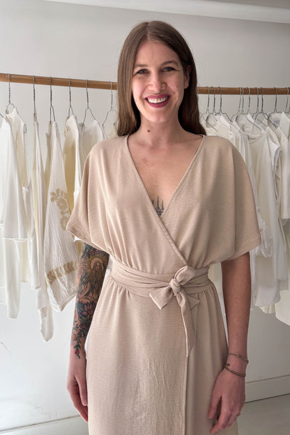 Nude midi dress