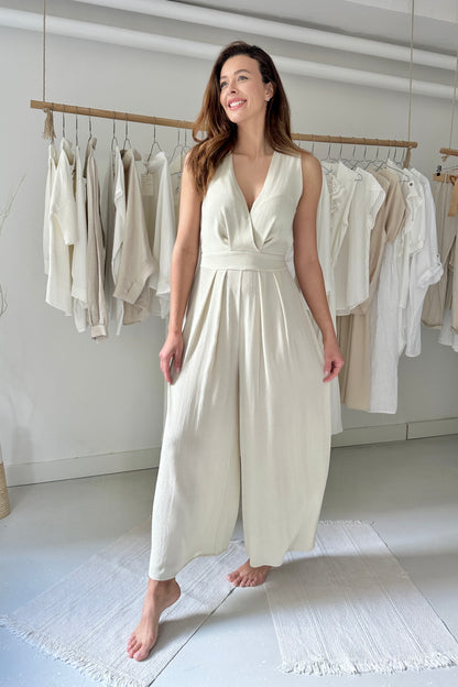 Ujjatlan viszkóz overál