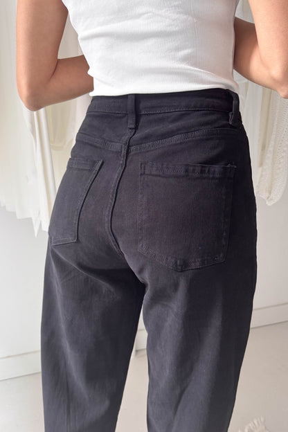 Laza szabású farmernadrág-fekete