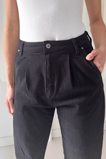 Laza szabású farmernadrág-fekete