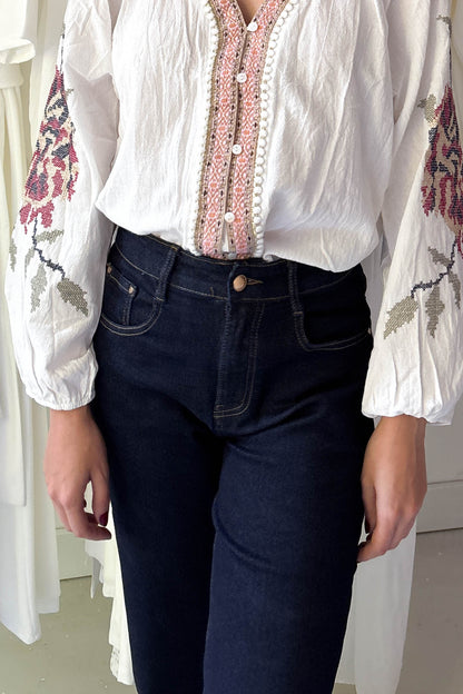 Egyenes szárú farmer nadrág-indigókék