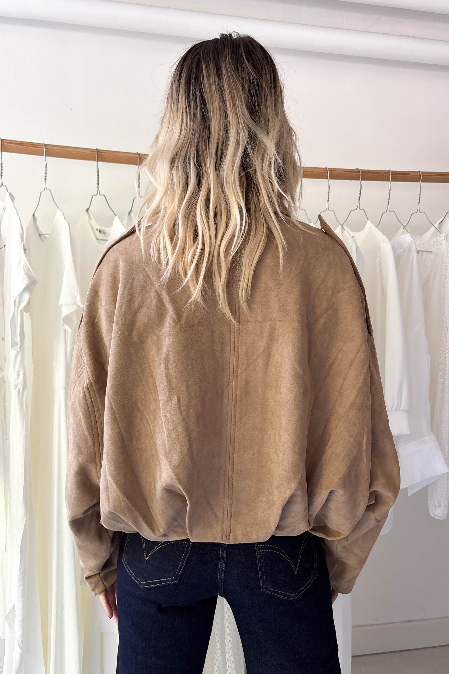 Bomber művelúr dzseki-tevebarna