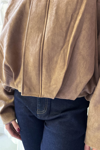 Bomber művelúr dzseki-tevebarna