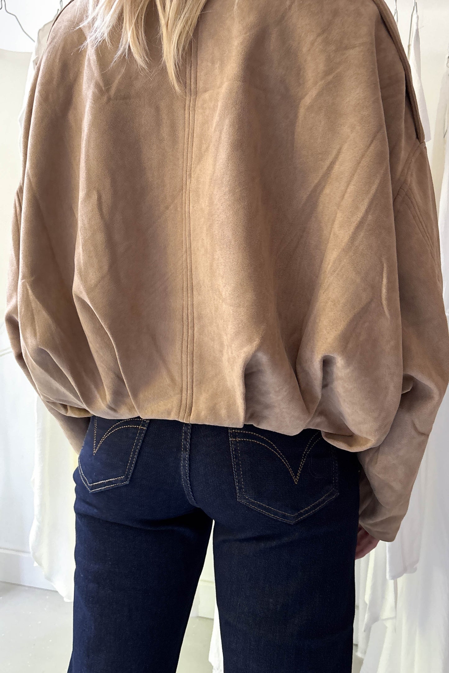 Bomber művelúr dzseki-tevebarna