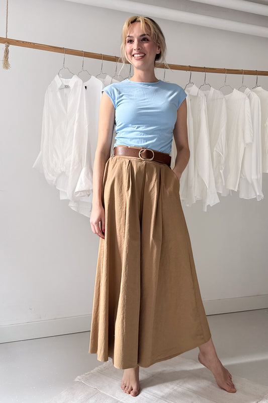 Húzott derekú viszkóz felső - tejkék