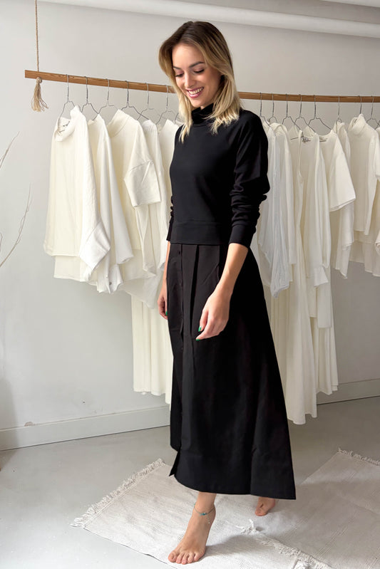 Rétegzett hatású ruha-fekete