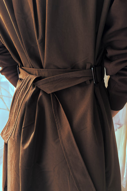 Rétegzett hatású ruha-kávébarna