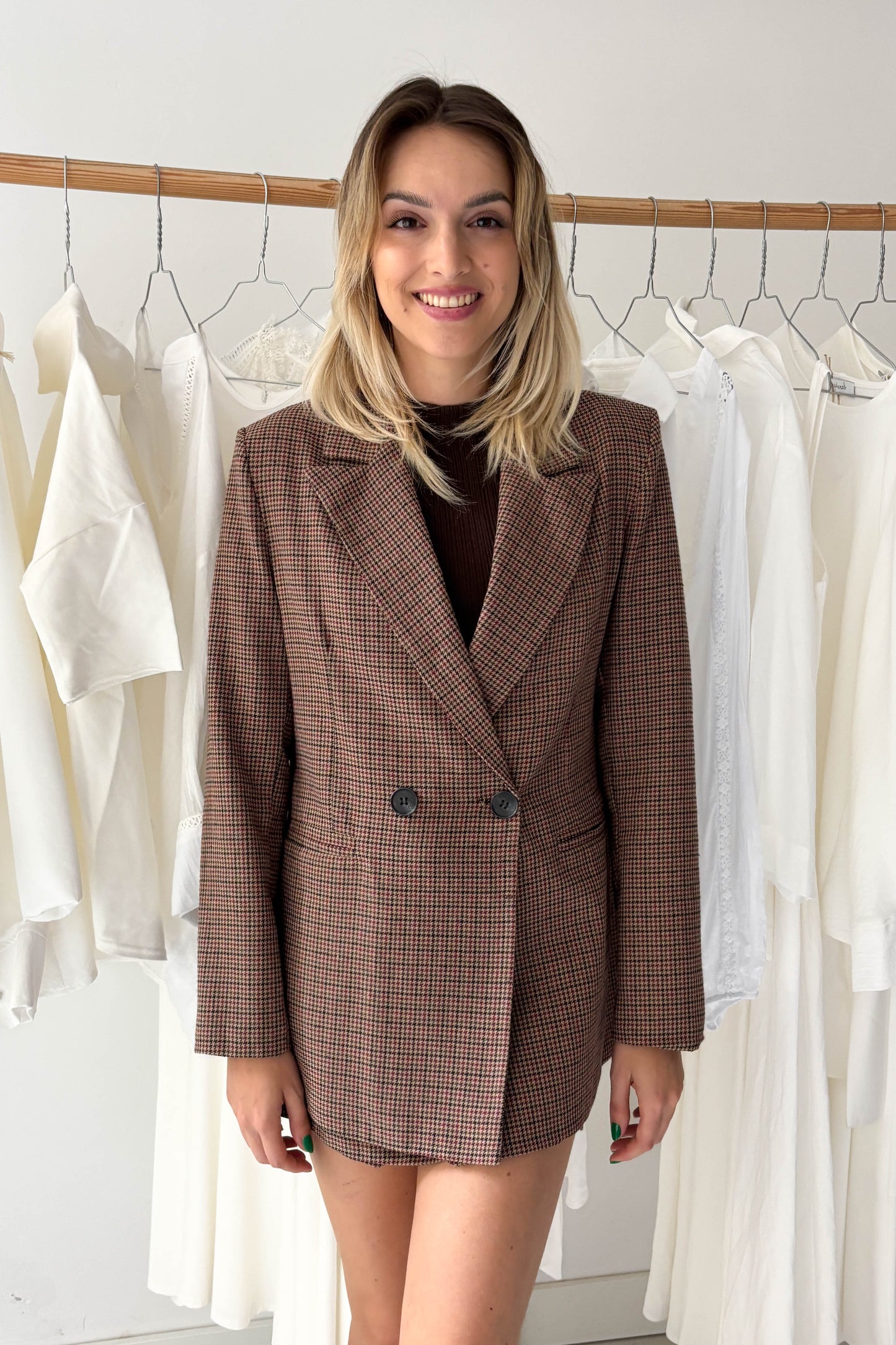 Kockás elegáns szett