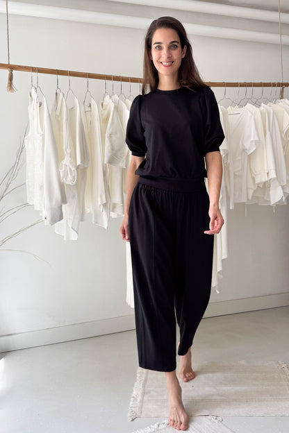 Puffos ujjú felső-fekete