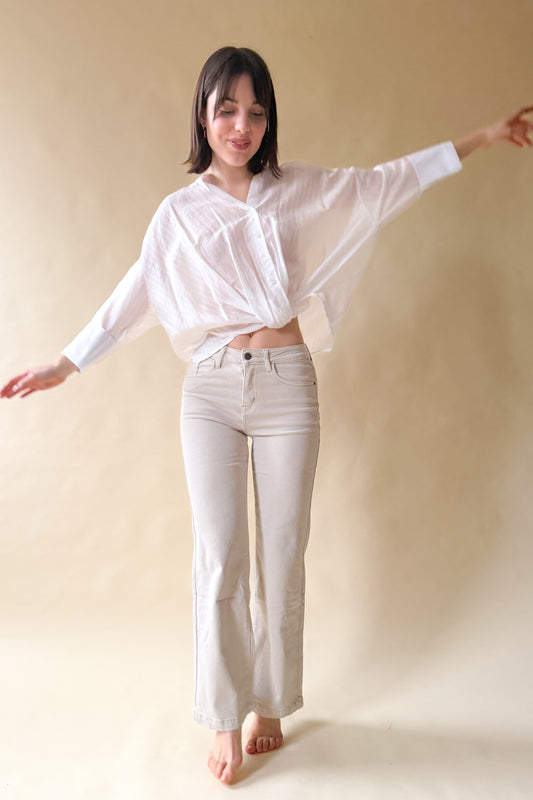 Áttetsző fehér blúz