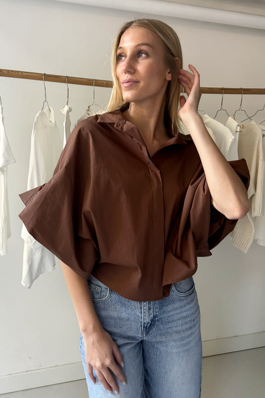 Puffos ujjú oversize ing-nugátbarna
